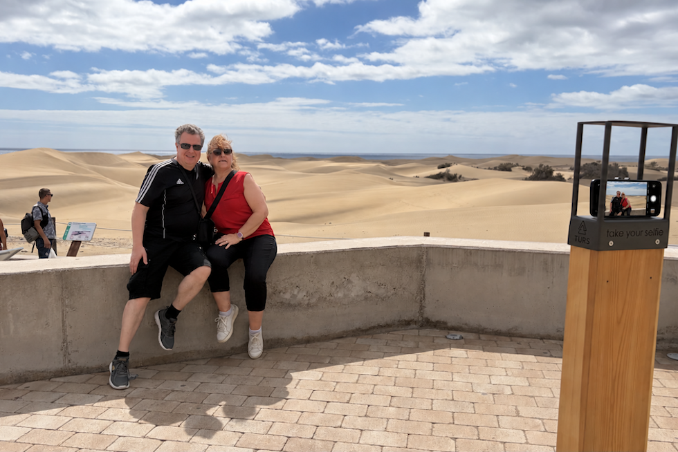 Primer selfie en El Mirador de las Dunas de Maspalomas.