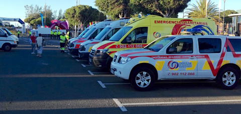 Veh&iacute;culos de la empresa de ambulancias Insular de Transportes Sanitarios