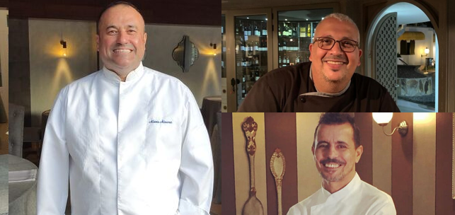 Alexis &Aacute;lvarez, del restaurante Los Guayres; German Ortega, de La Aquarela, y Carmelo Florido, de El Equilibrista.