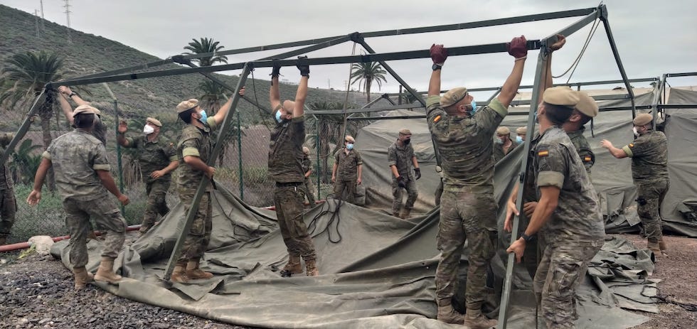 El Ejército de Tierra, unidad encargada de adecuar la zona. ACFIPRESS
