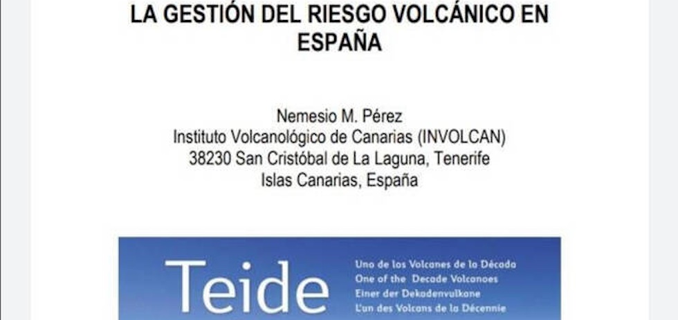 Artículo del coordinador de Involcán, Nemesio Pérez sobre riesgos volcánicos que fue censurado.