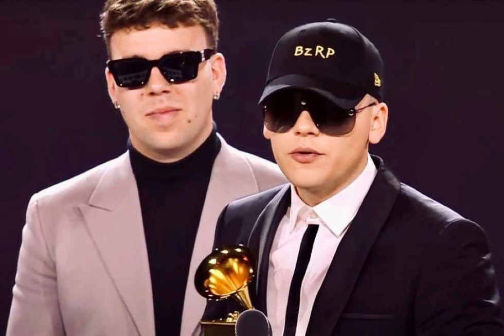 Quevedo y Bizarrap en lo Latin Grammys. RR.SS.