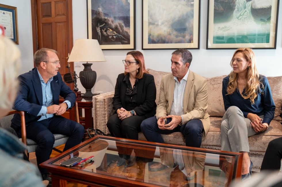 Reunión de la consejería de Bienestar Social del Gobierno de Canarias con el presidente del cabildo insular, Sergio Rodríguez