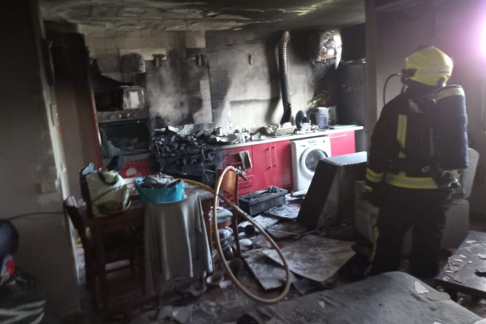 Supuesta cocina donde se originó el fuego