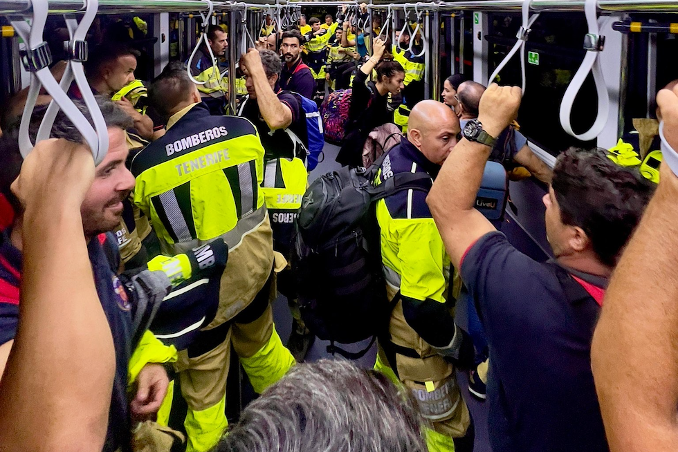 El dispositivo de emergencias en el momento que tomaban rumbo a Valencia