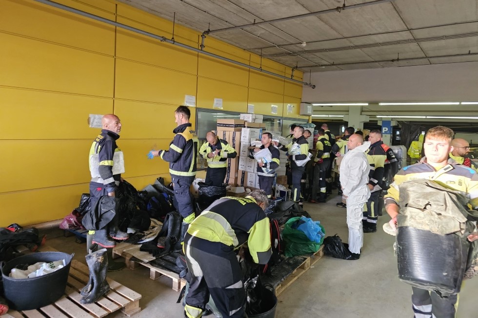 Trabajos del operativo canario en Valencia