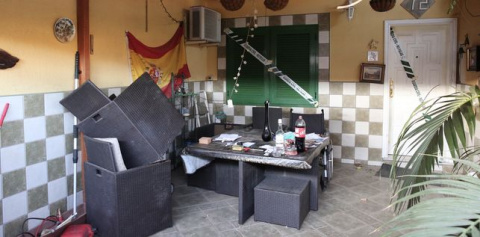 Vivienda precintada en Vecindario por la Guardia Civil. ALEJANDRO RAMOS