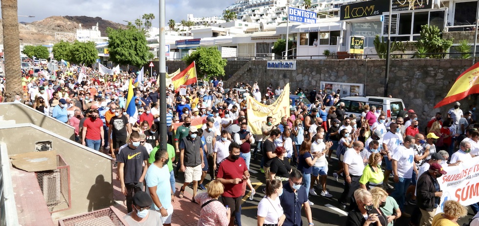 Manifestación Salvemos el Turismo en Mogán el pasado 27 de noviembre | JULIÁN REYES