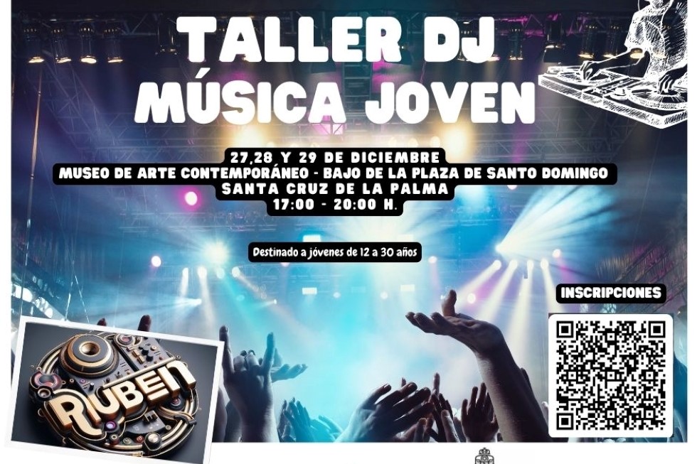 Cartel del taller DJ y música jóven