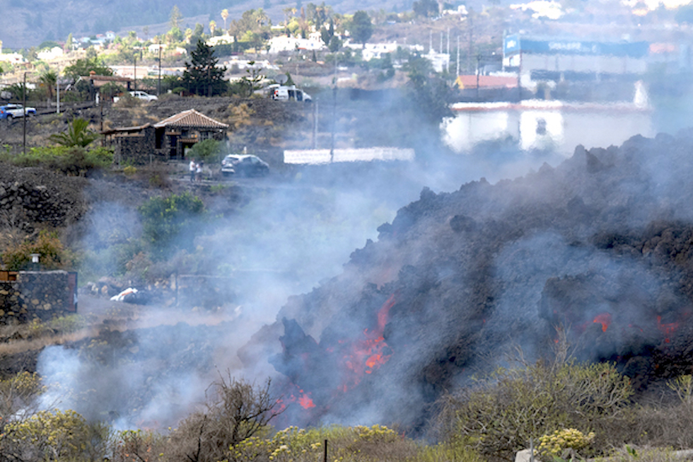 La Palma, lava volcánica. Imagen de archivo