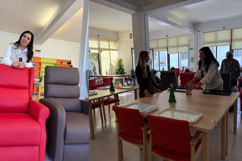 Lisi S&aacute;nchez con el nuevo mobiliario