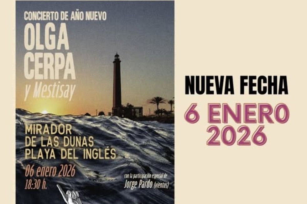 Cambio de fecha del concierto de Olga Cerpa y Mestisay. RR.SS. | Maspalomas Ahora